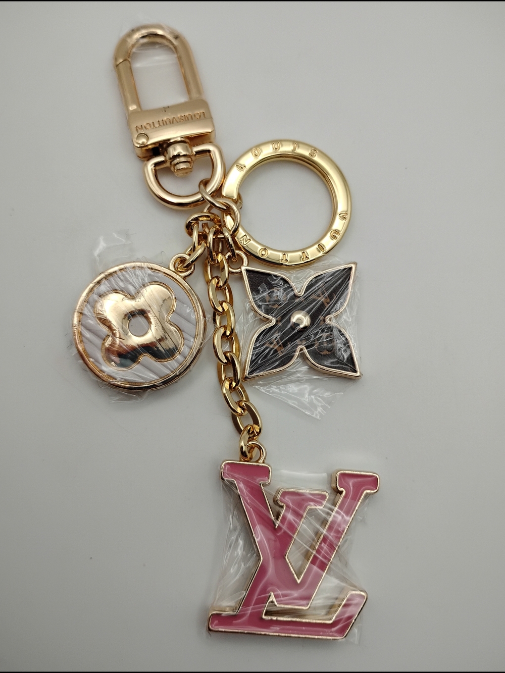 Louis Vuitton Pink and Gold Monogram Key Charm - Picture 9 of 10